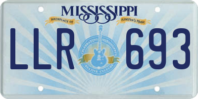 MS license plate LLR693
