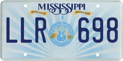 MS license plate LLR698