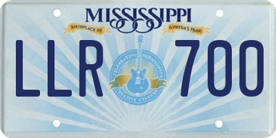 MS license plate LLR700