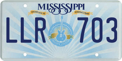 MS license plate LLR703