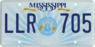 MS license plate LLR705