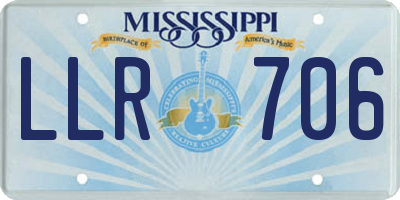 MS license plate LLR706