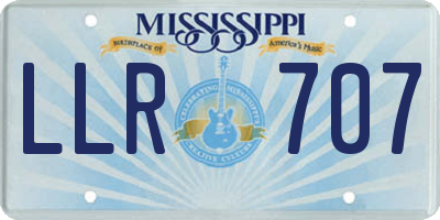 MS license plate LLR707