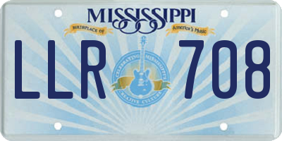 MS license plate LLR708