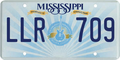 MS license plate LLR709