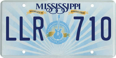 MS license plate LLR710