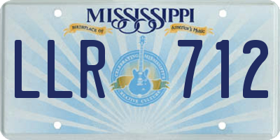 MS license plate LLR712