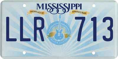 MS license plate LLR713
