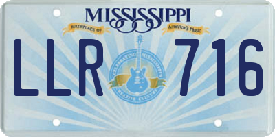 MS license plate LLR716
