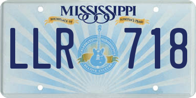 MS license plate LLR718