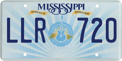 MS license plate LLR720