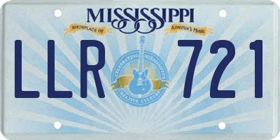 MS license plate LLR721