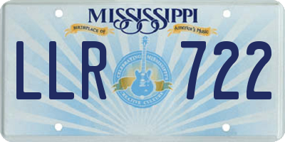 MS license plate LLR722