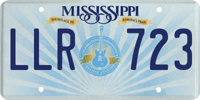 MS license plate LLR723