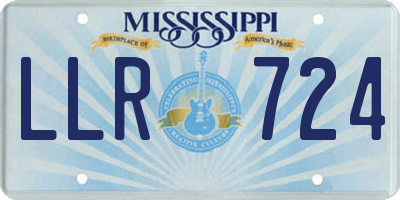 MS license plate LLR724