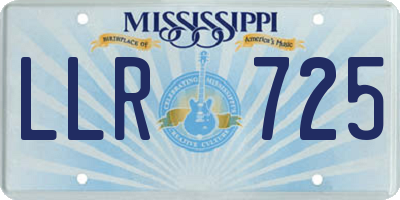 MS license plate LLR725