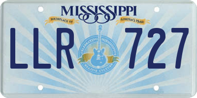MS license plate LLR727