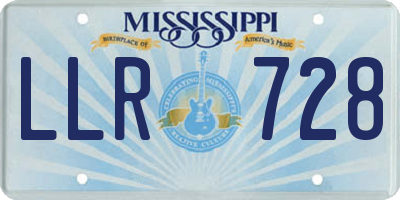 MS license plate LLR728