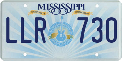 MS license plate LLR730