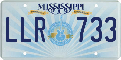 MS license plate LLR733