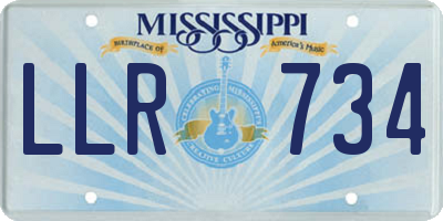 MS license plate LLR734