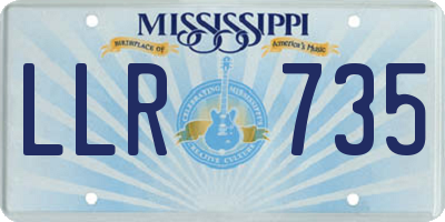 MS license plate LLR735