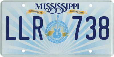 MS license plate LLR738