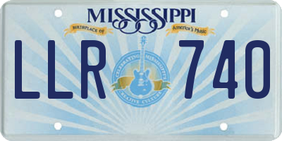 MS license plate LLR740