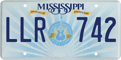 MS license plate LLR742