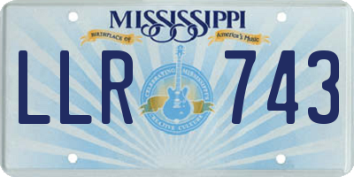 MS license plate LLR743