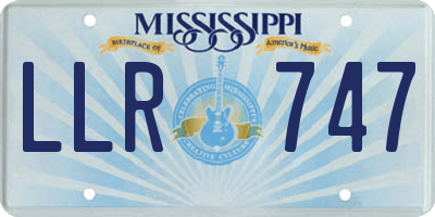 MS license plate LLR747