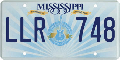 MS license plate LLR748