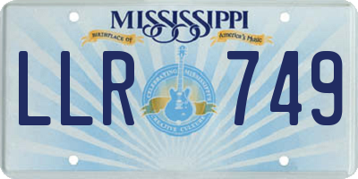 MS license plate LLR749