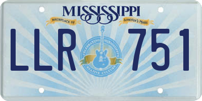 MS license plate LLR751