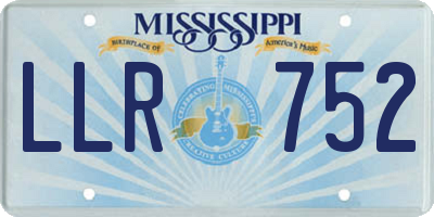 MS license plate LLR752