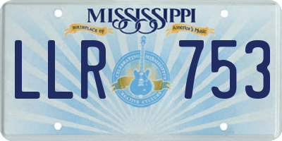 MS license plate LLR753