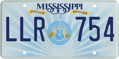MS license plate LLR754