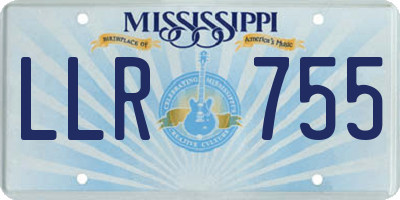MS license plate LLR755