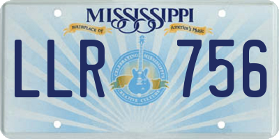 MS license plate LLR756