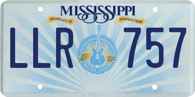 MS license plate LLR757
