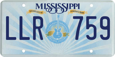 MS license plate LLR759