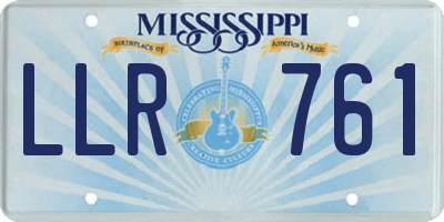 MS license plate LLR761