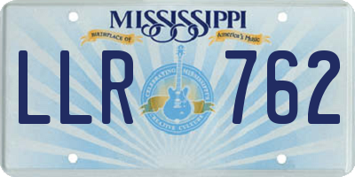 MS license plate LLR762