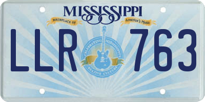MS license plate LLR763