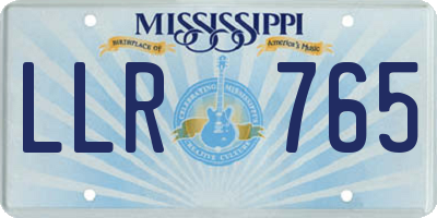MS license plate LLR765