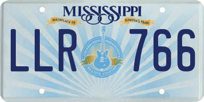 MS license plate LLR766
