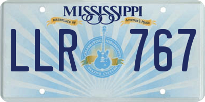 MS license plate LLR767