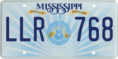 MS license plate LLR768