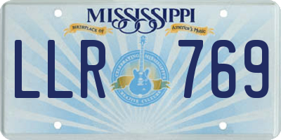 MS license plate LLR769