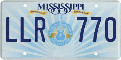 MS license plate LLR770